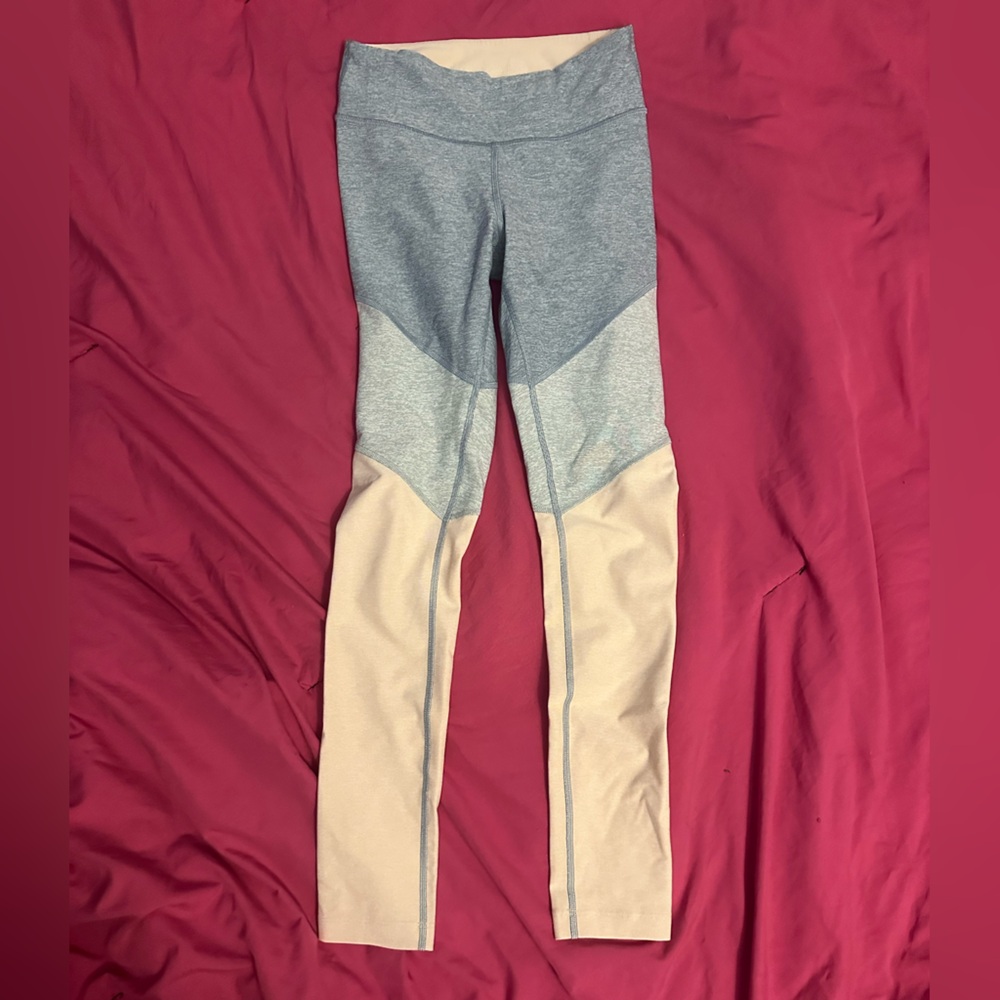 Outdoor Voices Cream and Blue Gray Leggings - Picture 1 of 2